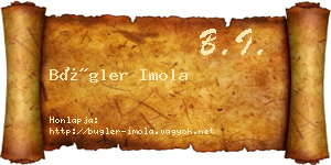 Bügler Imola névjegykártya